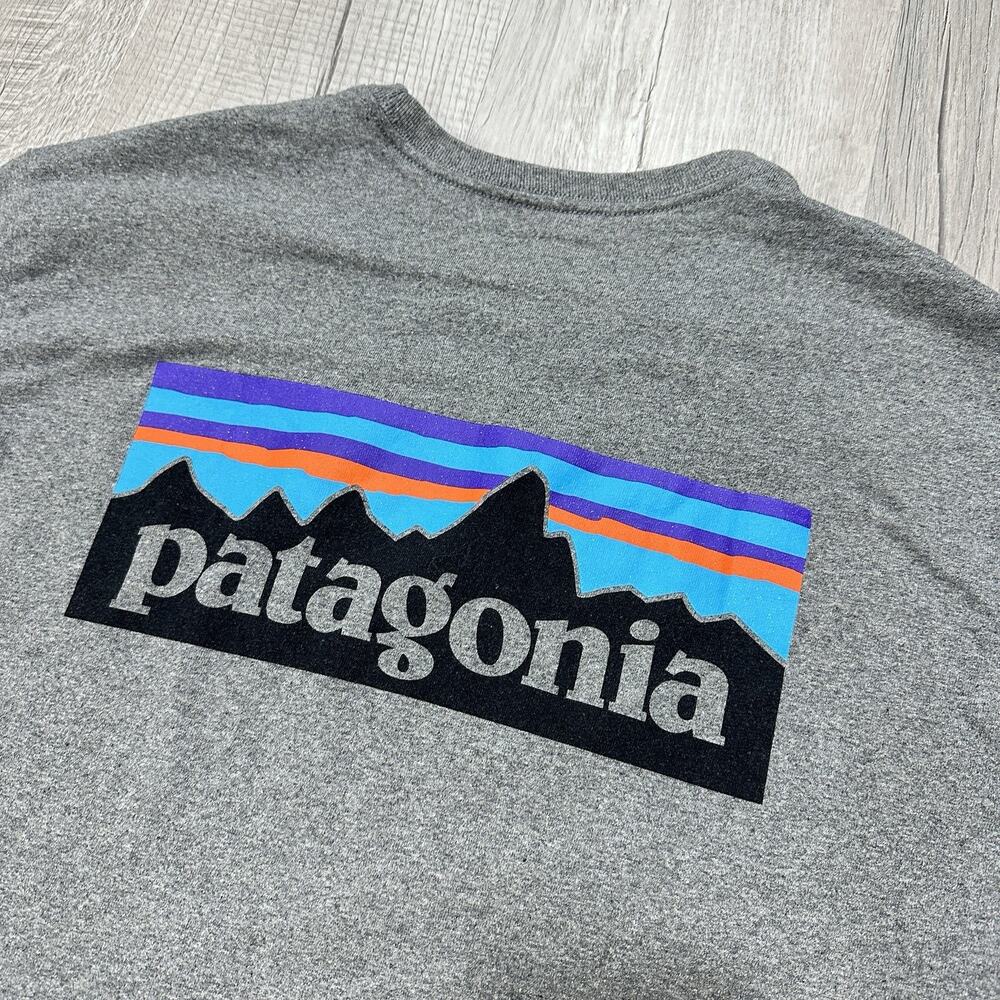 Patagonia Responsibili-Tee Shirt Mens Large Gray Logo Graphic Tee Outdoor